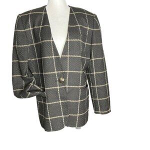 Vintage John Meyer of Norwich Taupe Check Blazer